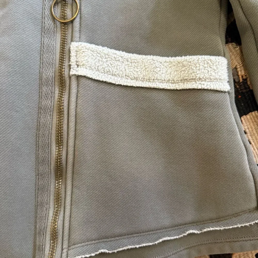 XCVI Sherpa/Suede Moto-Olive Jacket